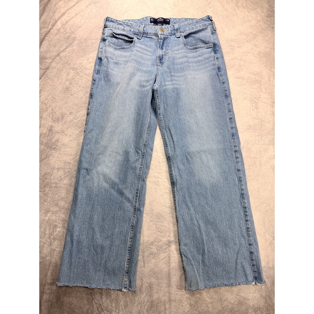 Hollister‎ Low-Rise Baggy Jeans Light Wash Raw Hem 6R